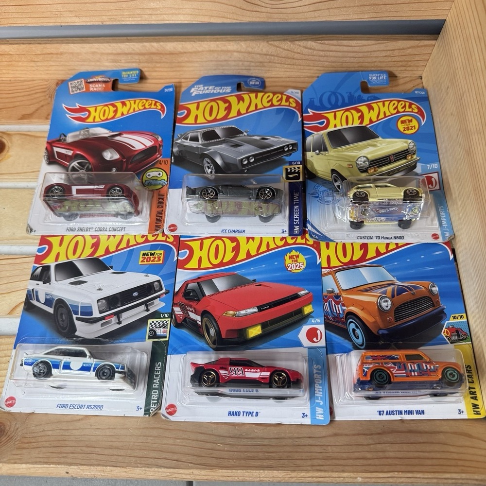 HotWheels Assorted Models Diecast Car 1:64 Scale Sealed Box Brand New #1 Lot (6)